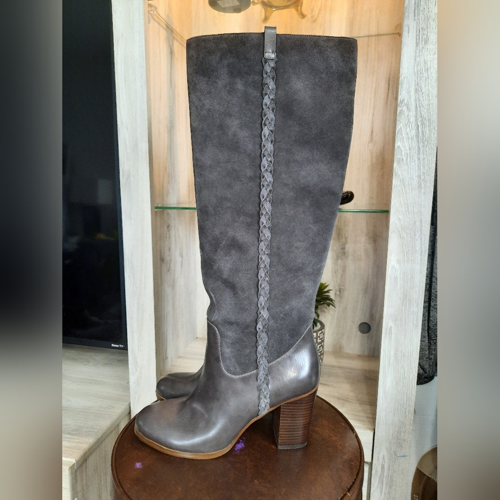 B P gray suede boots size 7.5 never used